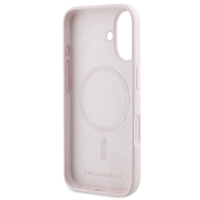 Karl Lagerfeld KLHMP16SSCMKCRHP Apple iPhone 16 hardcase Silicone Karl&Choupette MagSafe pink
