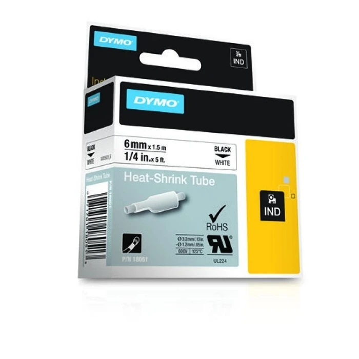 Ταινία Ετικετογράφου Dymo Heat shrink tubing (18051) Black White (S0718260)