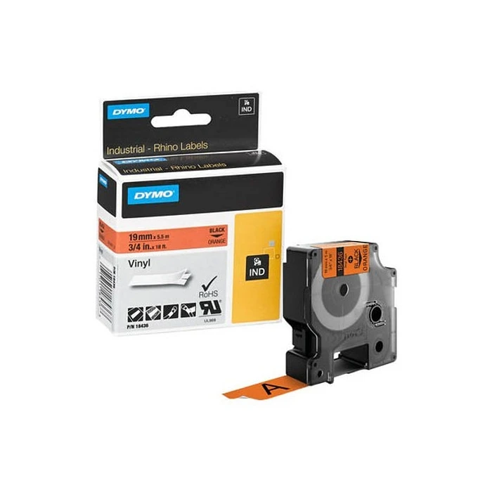Ταινία Ετικετογράφου Dymo Heat shrink tubing Black Orange (18436)