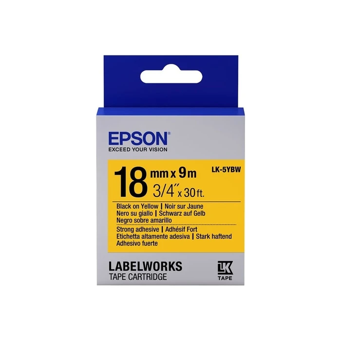 Ταινία Ετικετογράφου Epson LK-5YBW STRNG ADH BLK-/