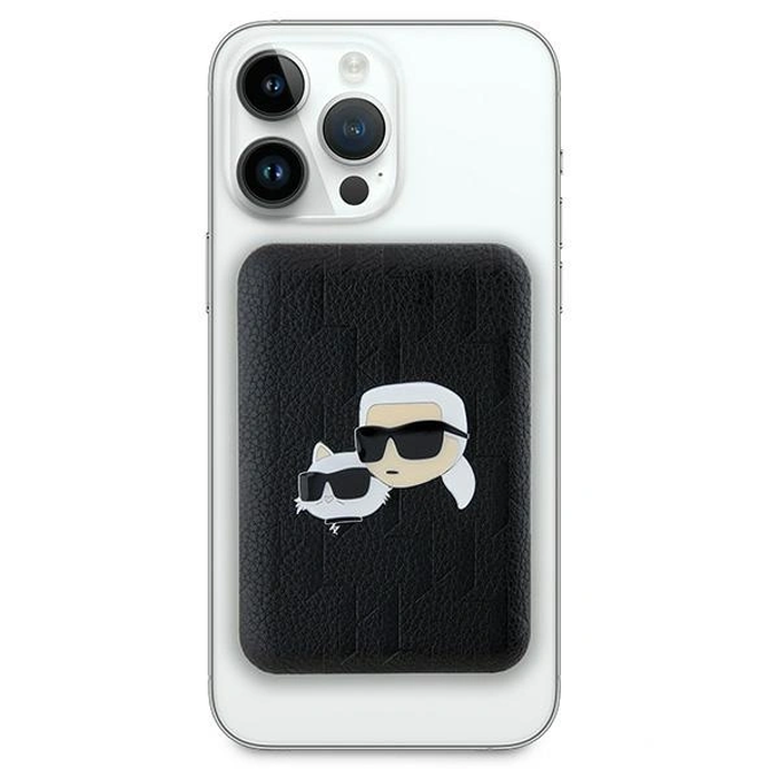 Karl Lagerfeld KLPB5FPGKSKCHK 15W 5000mAh wireless powerbank Karl&Choupette Head Pin MagSafe black