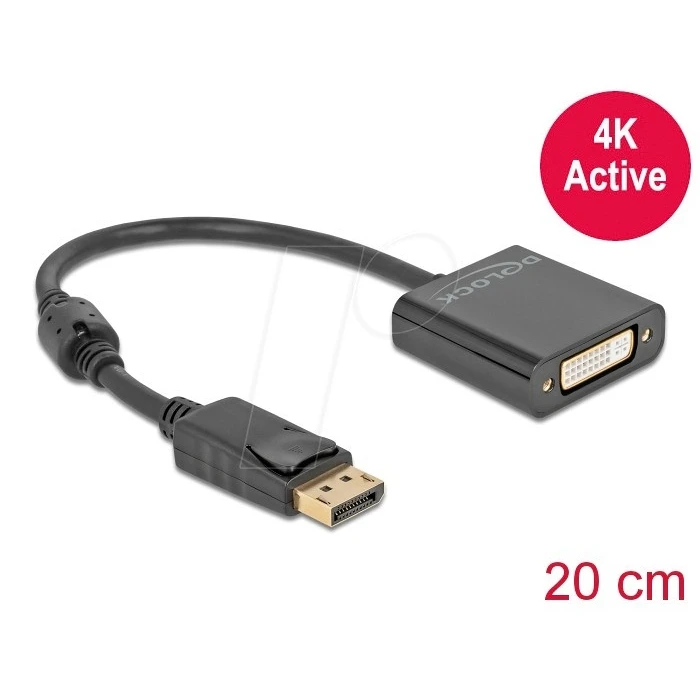 Αντάπτορας DisplayPort Delock 1.2 to DVI socket 4K Active Black