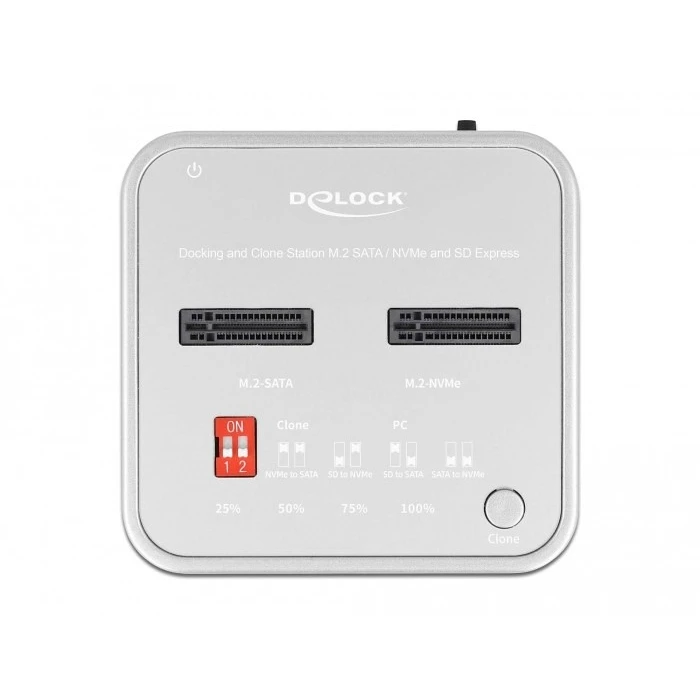 Docking Station Σκληρών Δίσκων Delock M.2 NVMe SSD + M.2 SATA SSD SD Express