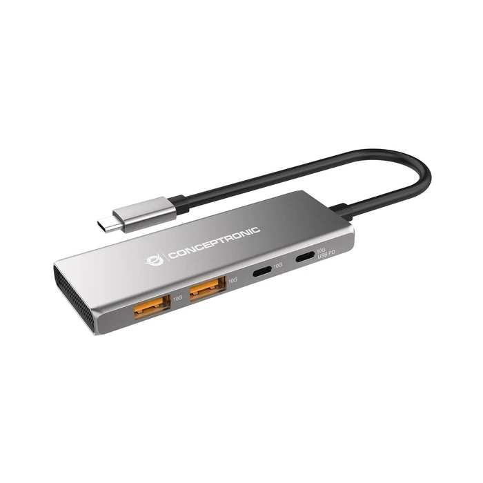 USB Hub Conceptronic USB-C->2xUSB-C,2xUSB-A,100WPD o.N.0.25m gr