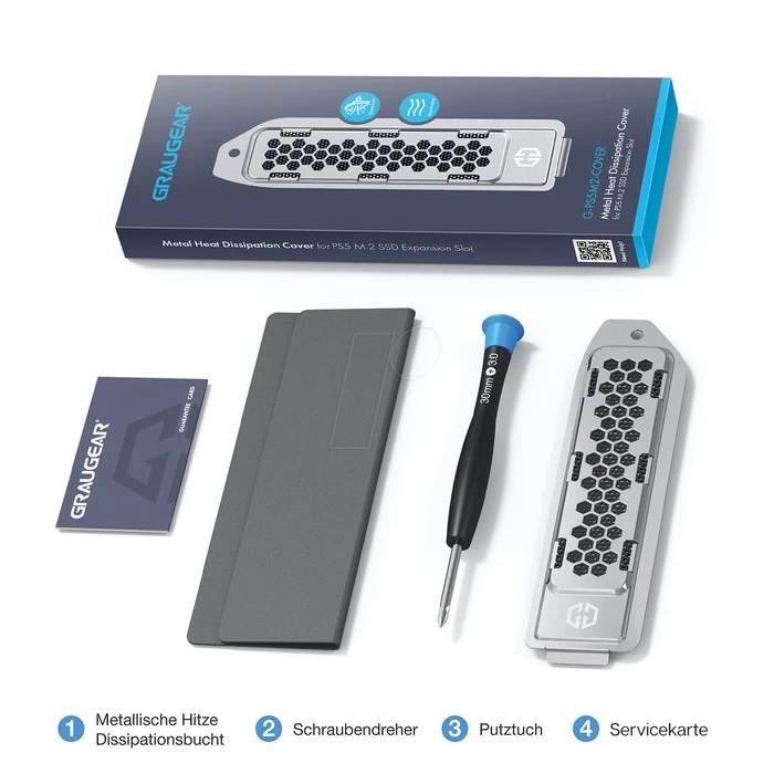 Θήκη Σκληρού Δίσκου GrauGear Metal Heat Dissipation Cover for PS5 M.2 SSD