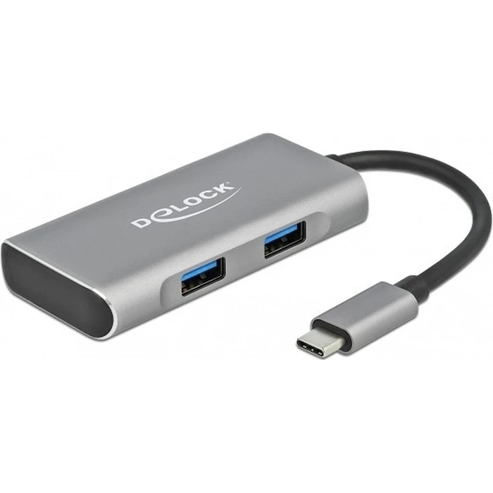 USB Hub Delock 3.2Gen2 Typ-C 2xTyp-A Bu 2xTyp-C Bu extern