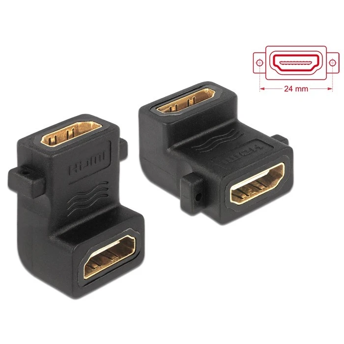 Αντάπτορας HDMI Delock HDMI A -> A F/F 90° below
