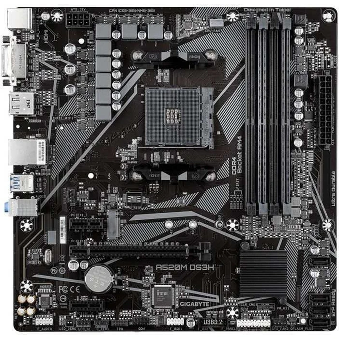 Motherboard Gigabyte A520M DS3H V2 (A520,AM4,mATX,DDR4)