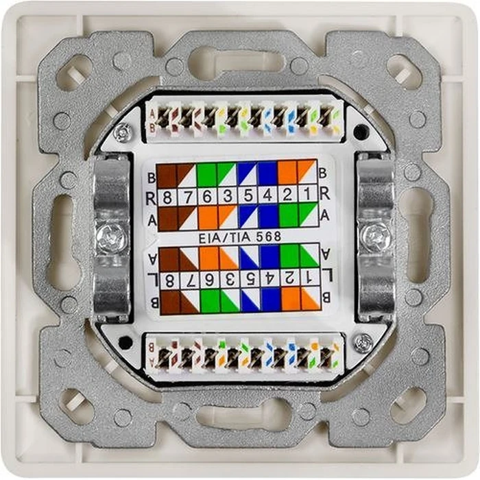 Πρίζα Δικτύου Logilink Cat.6A socket UP2x RJ45 shielded,reinWhite