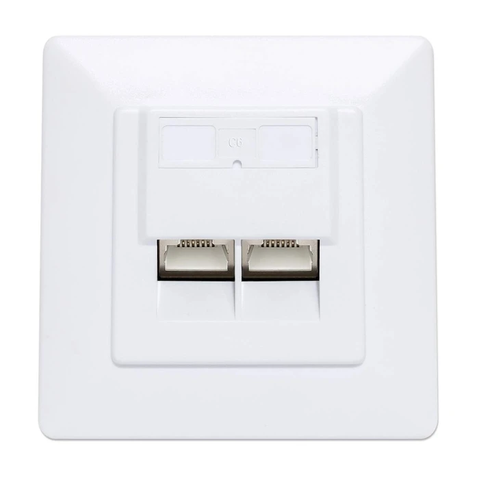 Πρίζα Δικτύου Intellinet 2-Port Cat6a 10G RJ45-flush STP White