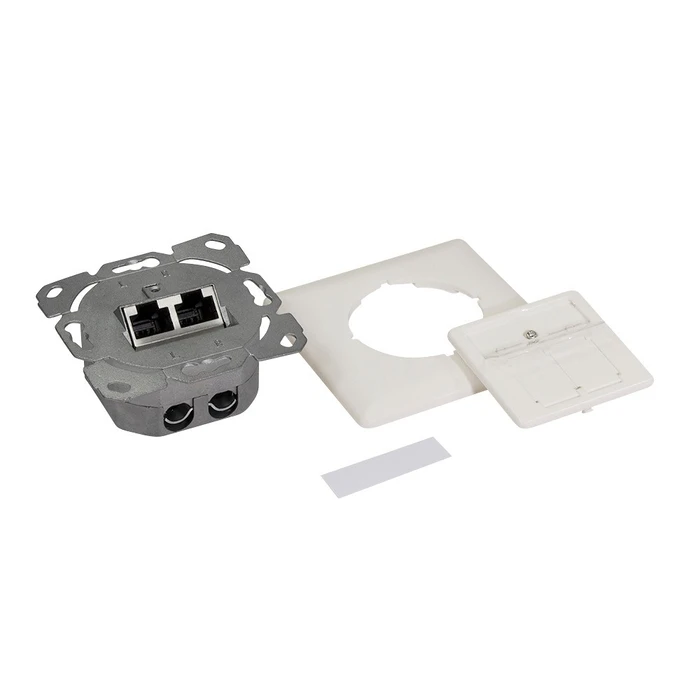Πρίζα Δικτύου Logilink Cat.6A socket UP2x RJ45 shielded,reinWhite