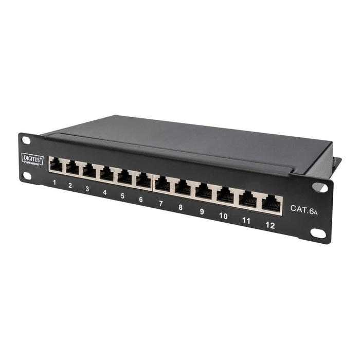 Patch Panel Digitus Cat.6A, shielded, 12-Port, 10",Black