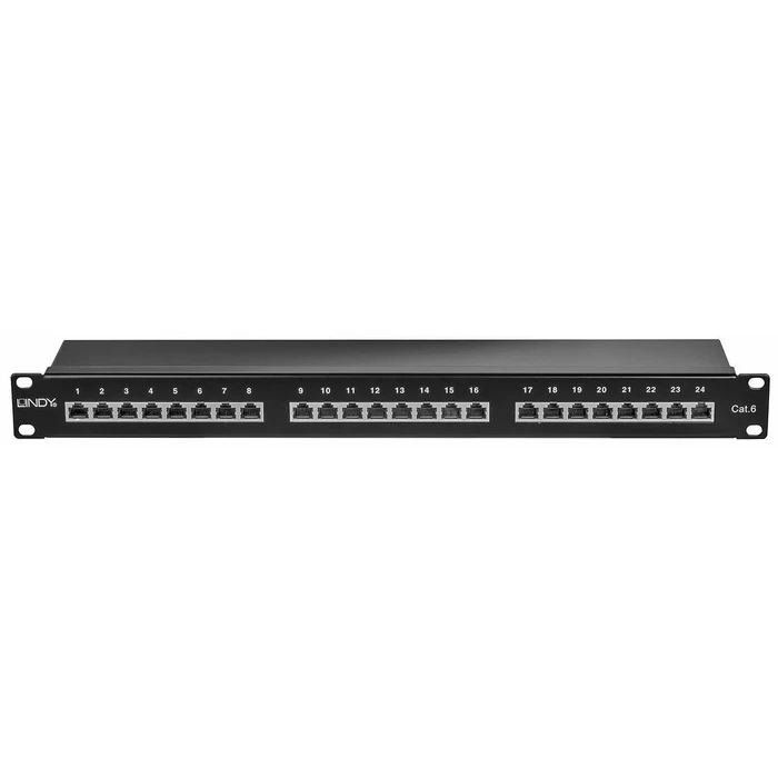 Patch Panel Lindy Cat6 24p STP 1HE Black