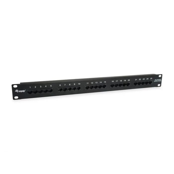 Patch Panel Equip 25x RJ45 Cat3 19" 1HE ISDN Black