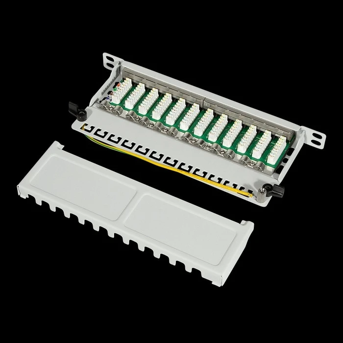 Patch Panel Logilink 10" Cat.6A, 12-Port, grau, 0,5 HE