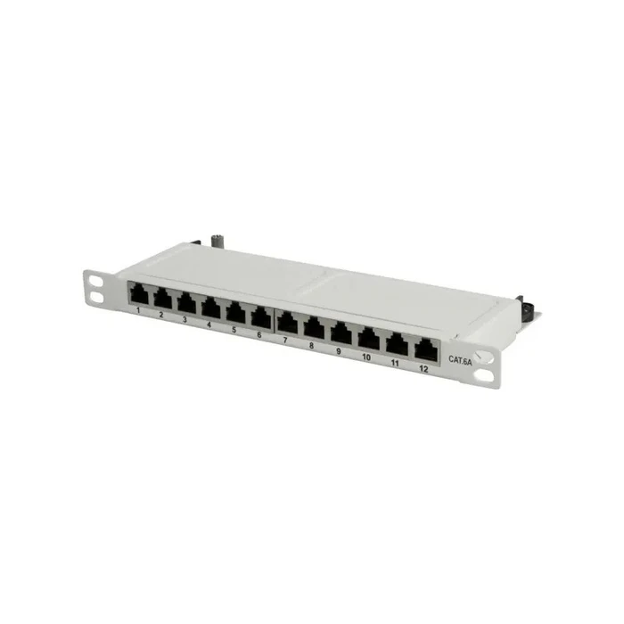 Patch Panel Logilink 10" Cat.6A, 12-Port, grau, 0,5 HE