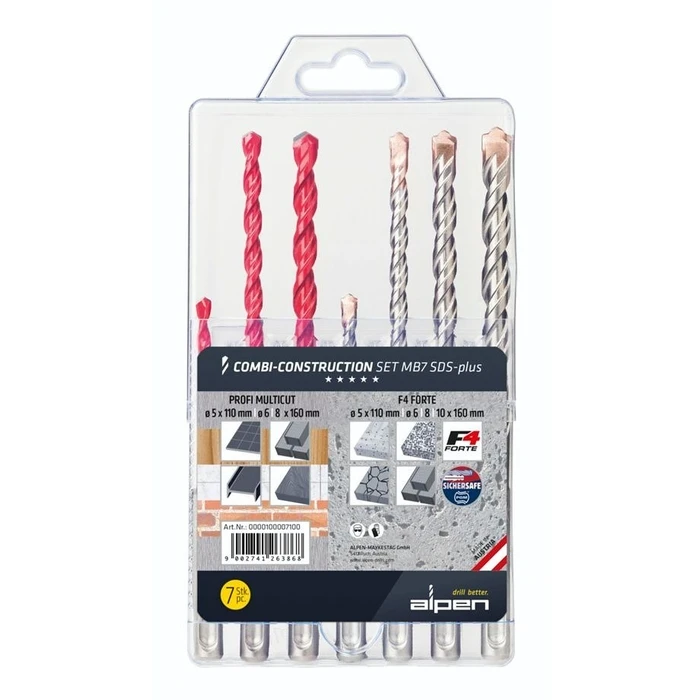 Τρυπάνια Alpen Combi Set SDS-plus M B7
