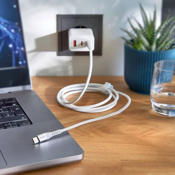 Καλώδιο USB Intenso C315C Nylon 1,5m white USB-C / USB-C 60W