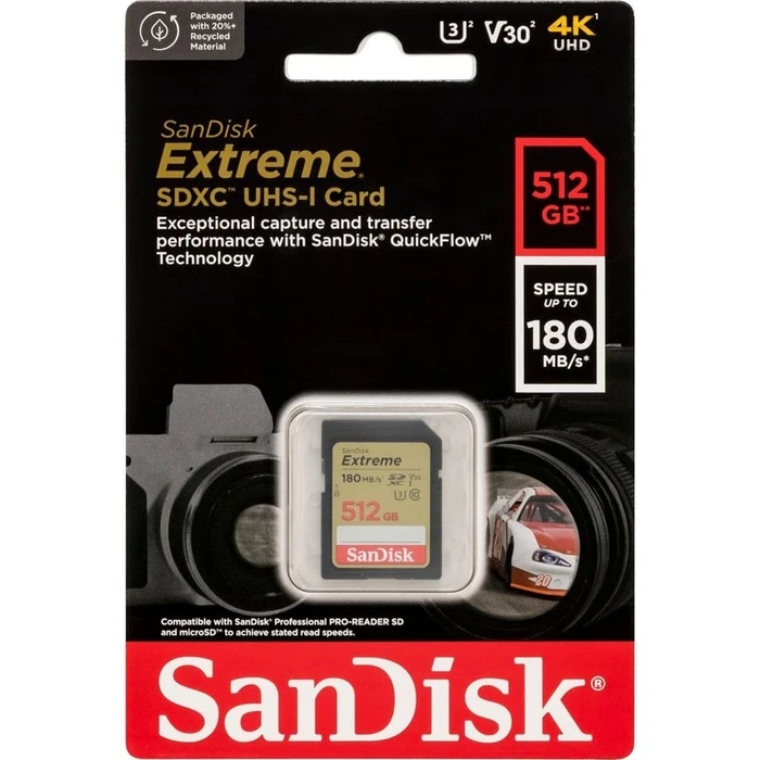 Κάρτα Μνήμης SanDisk Extreme SDXC 512GB UHS-I C10 U3 V30