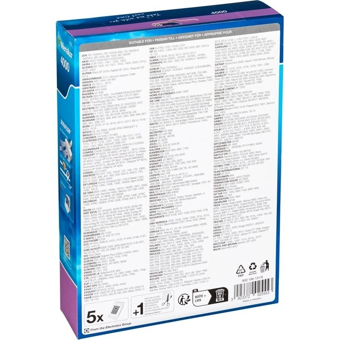 Σακούλες για Ηλεκτρική Σκούπα Menalux 4000