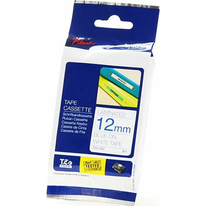 Ταινία Ετικετογράφου Brother laminated tape TZe-233 - Blue on white