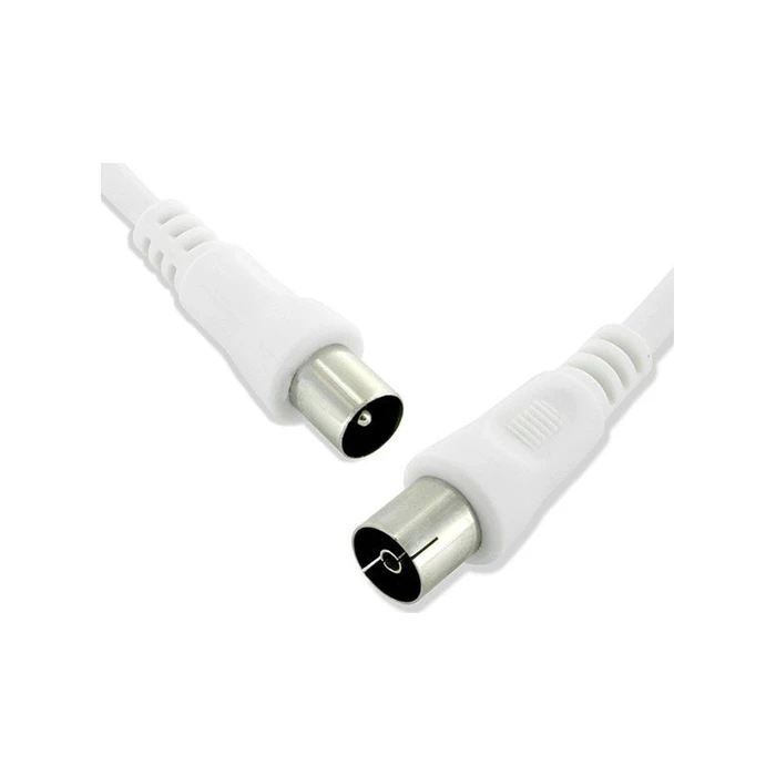 Καλώδιο Κεραίας Powertech CAB-V001, PAL, ίσιο, λευκό, 1.5m