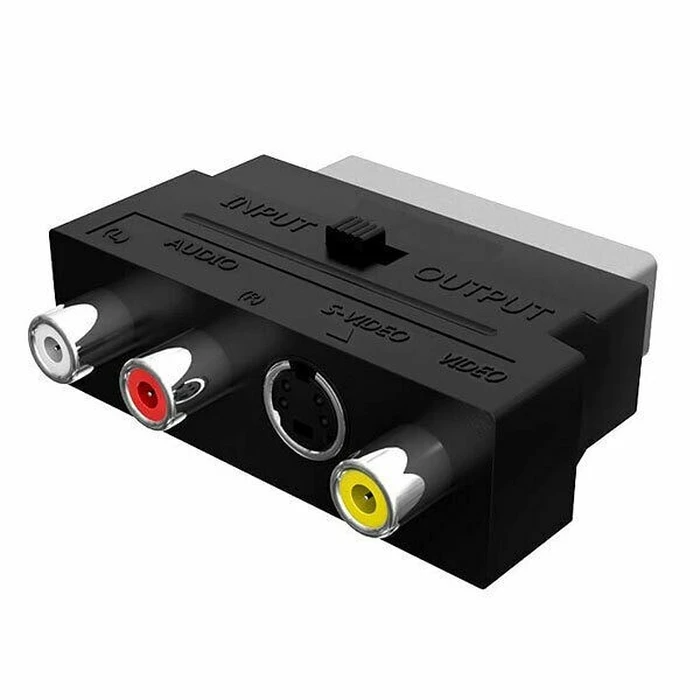 Αντάπτορας SCART Powertech σε audio/video & S-Video CAB-S011, μαύρος