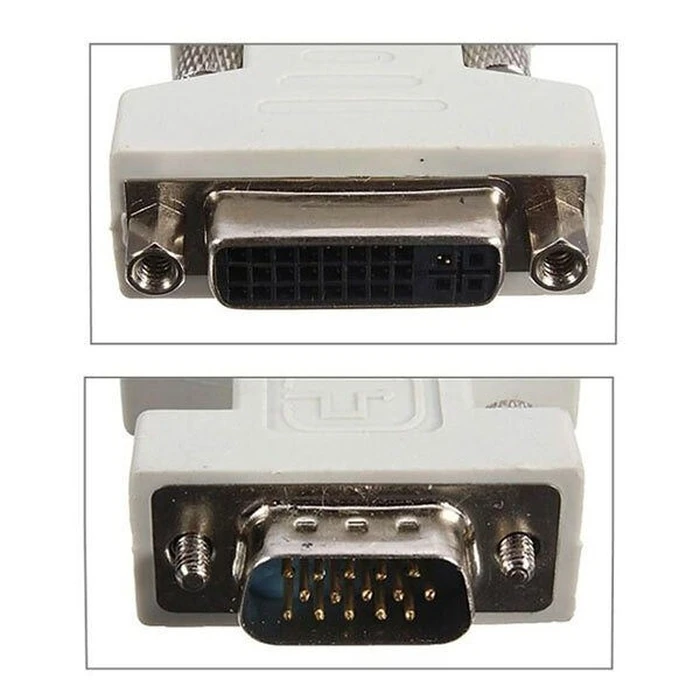 Αντάπτορας VGA Powertech σε DVI 24+5 CAB-G018, συμβατός με 24+1, λευκός