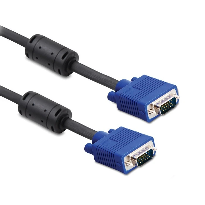 Καλώδιο VGA Powertech HD σε VGA HD 15 CAB-G004, 2x Ferrites, μαύρο, 10m