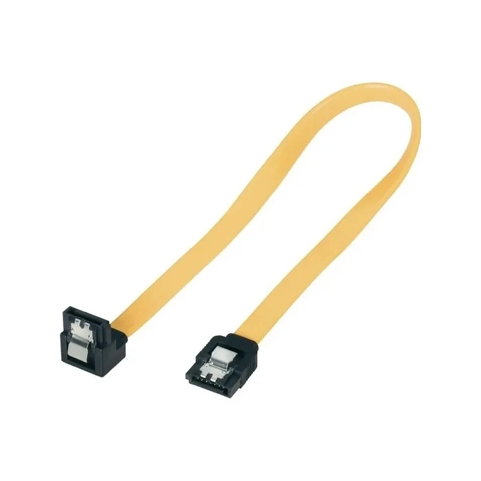 Καλώδιο SATA Powertech III 7pin σε 7pin 90° CAB-W026, Metal Clip, 0.35m