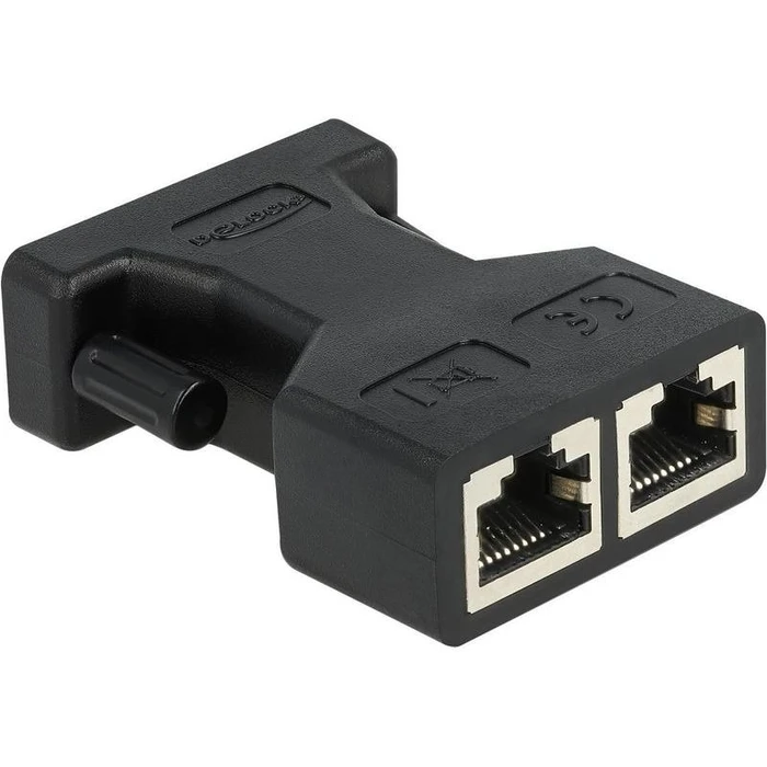 Αντάπτορας Δικτύου Delock D-Sub 15 Pin σε 2x RJ45 66806, μαύρος