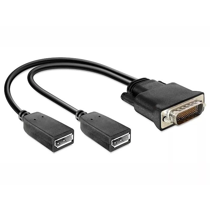 Αντάπτορας DisplayPort Delock DMS-59 σε 2x 65354, 25cm, μαύρος