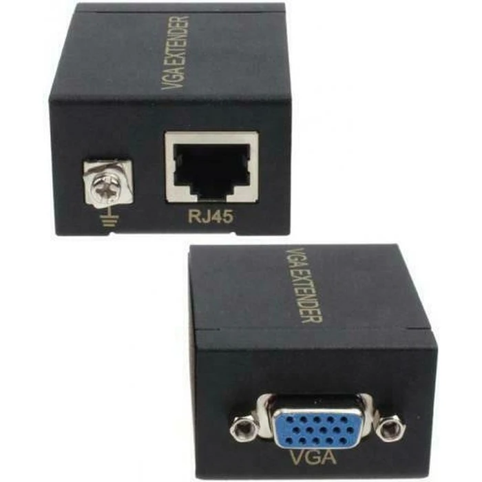VGA Extender Powertech SLOT-019, Digital to Analog L/R Audio, 60m