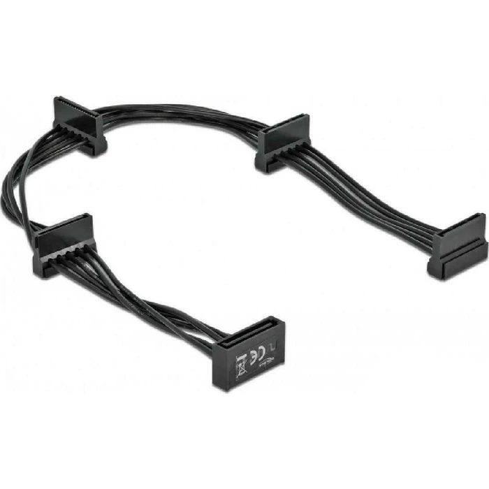 Καλώδιο SATA Delock 15pin σε 4x SATA 15pin 60395, 40cm, μαύρο