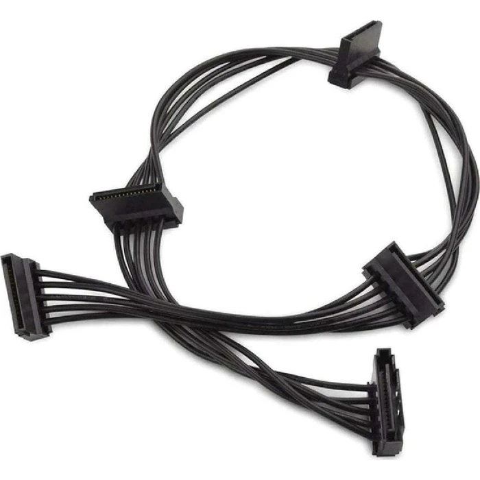 Καλώδιο SATA Powertech 15pin σε 4x SATA 15pin CAB-W038, 40cm, μαύρο