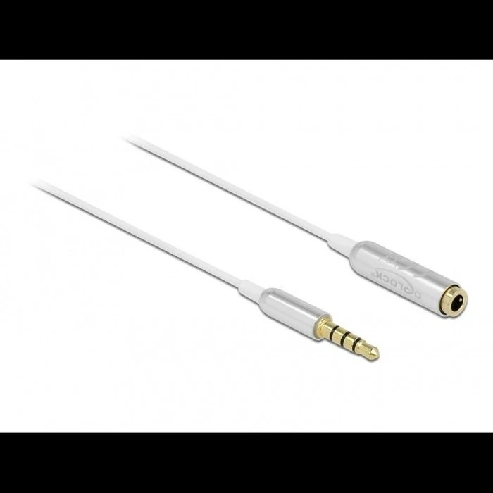 Καλώδιο Ήχου Delock 3.5mm αρσενικό σε θηλυκό 66072, CTIA, 32AWG, 0.5m, λευκό