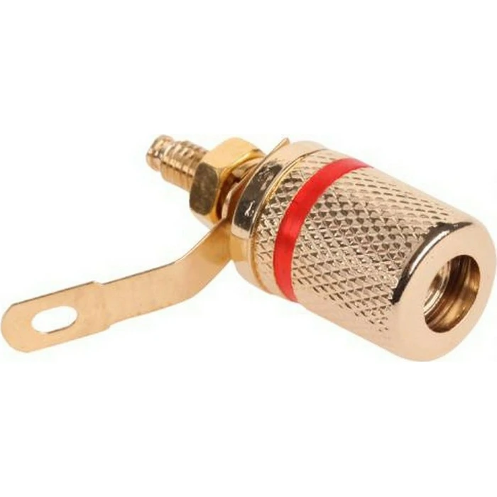 Βύσμα Ήχου μπανάνα GNI0206B, θηλυκό, επιχρυσωμένο, κόκκινο