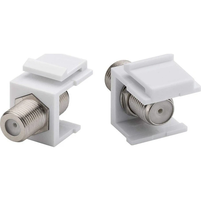 Βύσμα Κεραίας Powertech F-Coupler CAB-N154 για patch panel, λευκό