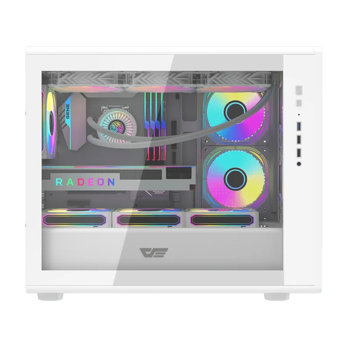 Darkflash DB460M Gaming Mid Tower PC Case with Side Window - White