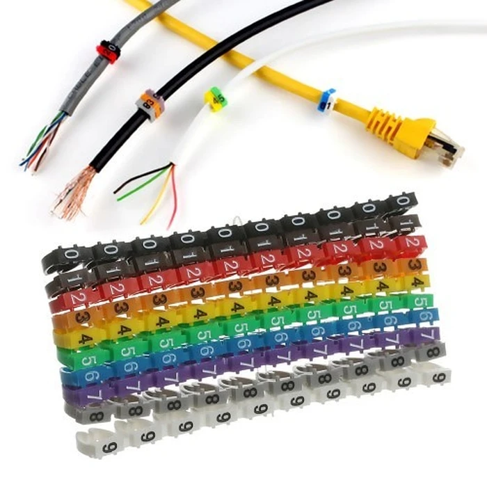 Clip Αρίθμηση Καλωδίων Powertech Νο 4, Yellow, 10τεμ.