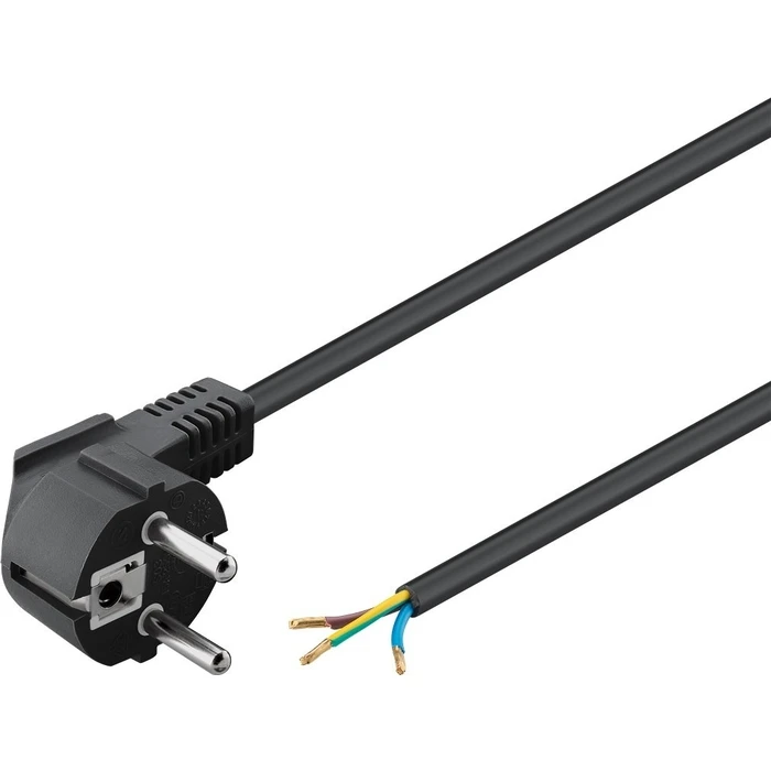 Καλώδιο Τροφοδοσίας Goobay 93976, γωνιακό, 0.75mm², 1.5m, μαύρο