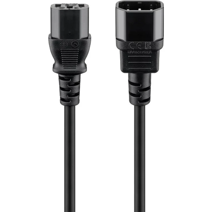 Καλώδιο Τροφοδοσίας Goobay προέκτασης 95287, 1mm², 3m, μαύρο