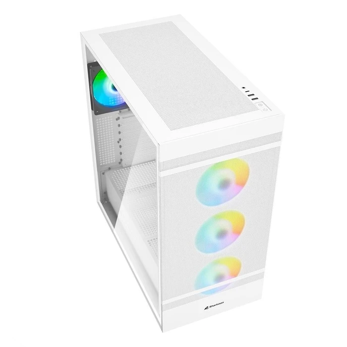 Κουτί Υπολογιστή Sharkoon Rebel C50 RGB Gaming Full με Πλαϊνό Παράθυρο Λευκό (REBELC50WRGB)