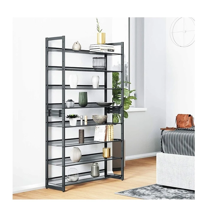 Μεταλλικό Ρυθμιζόμενο Stand Αποθήκευσης 40 Ζευγαριών Χρώματος Γκρι 92.5 x 30.7 x 163.5 cm Songmics