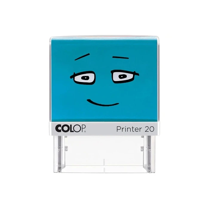 COLOP NIO School Stamp "fleißig" / "Fleißig weiter üben" (self-inking Printer 20 style, 38 × 14 mm impression, blue ink)