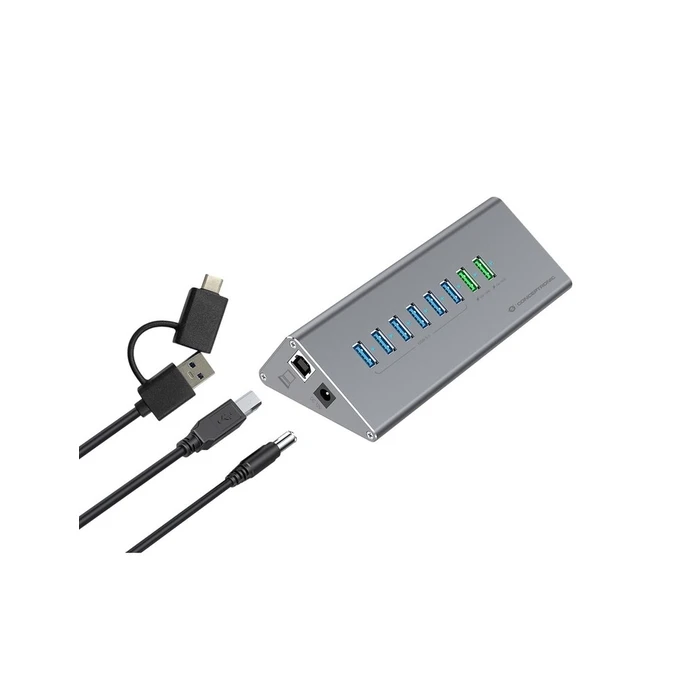 USB Hub Conceptronic -> 8x USB-A 60W,2x Type-C 3.0 m.N. si