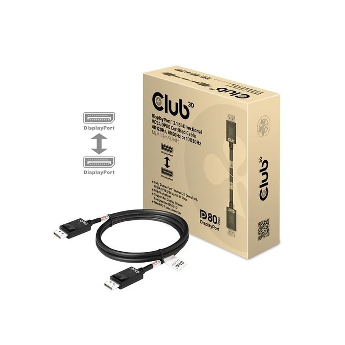 Καλώδιο DisplayPort Club 3D 2.1 DP80 1,2m 10K/8K/4K M/M