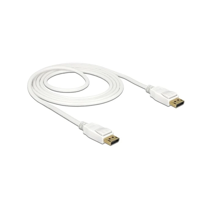 Καλώδιο DisplayPort Delock DP 1.2 -> DP M/M 1.5m White 4K 60Hz