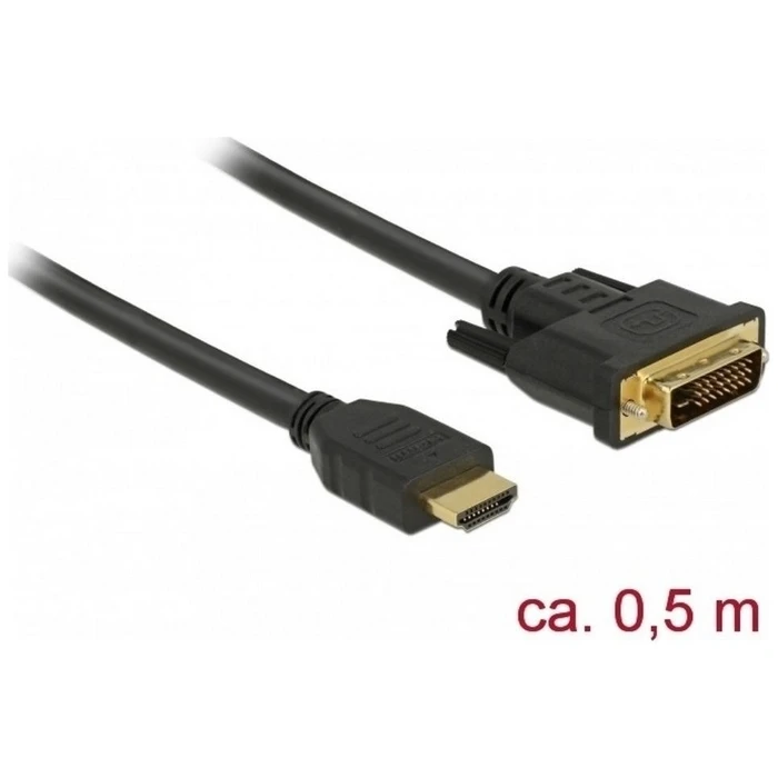 Καλώδιο HDMI Delock > DVI 24+1 bidirectional 0.50m Black