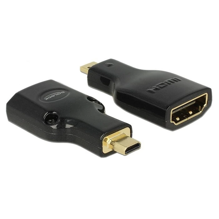 Αντάπτορας HDMI Delock A -> micro D F/M 4K metal housing
